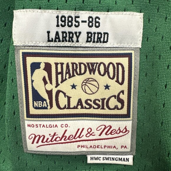 Larry Bird Mitchell & Ness #33 Celtics Jersey 2XL Green NBA HWC 1985-86 Classic - Picture 6 of 8